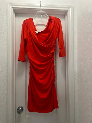 Diane von Furstenberg Red Bentley Drape Dress Size L – Authentic DVF Size L