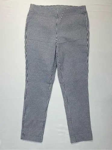 Michael Kors Checked Skinny High Rise Pants Size Medium navy white checkered Blue