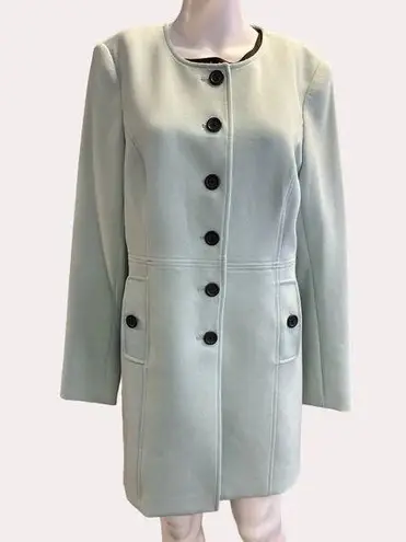Karl Lagerfeld Women's Baby Blue Button up Jacket Coat Size 10 SKU 6039