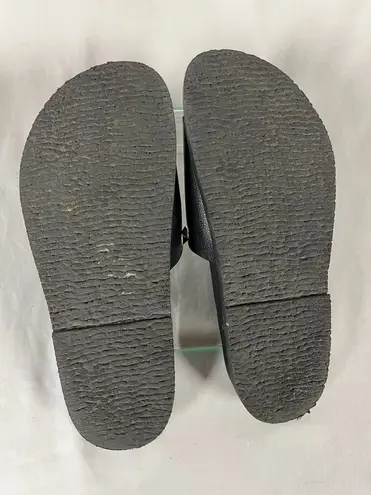 Mercer & Madison Black & Gold Studded Slides Flip Flops