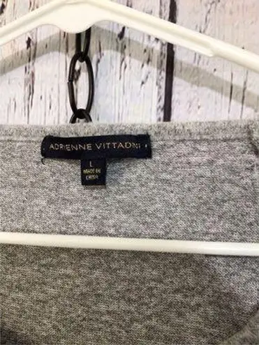 Adrienne Vittadini Gray & White Sweater 3/4 Sleeves Size Large 💕