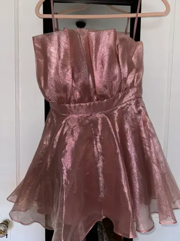 Nasty Gal Metallic Organza Mini Dress