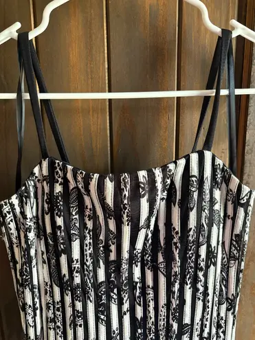 Maner Black and White Striped Dress