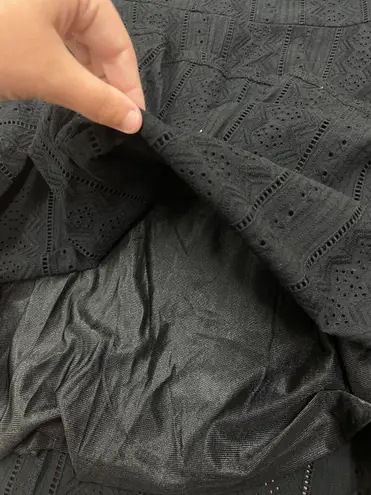 Ecowish Black Ruffle Sleeve A-Line Summer Dress Size Large