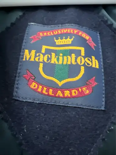 Vintage Mackintosh Wool Coat Navy & Burgundy Hooded Jacket 12P Dillard’s Blue Size 12