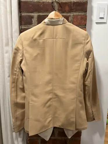 Korean Women’s Tailored Time Post Modern Blazer Tan Size 4