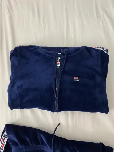 FILA Royal Blue Velvet Matching Sweat Set