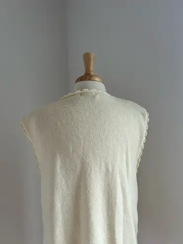 Vintage cream crochet floral vest White Size L