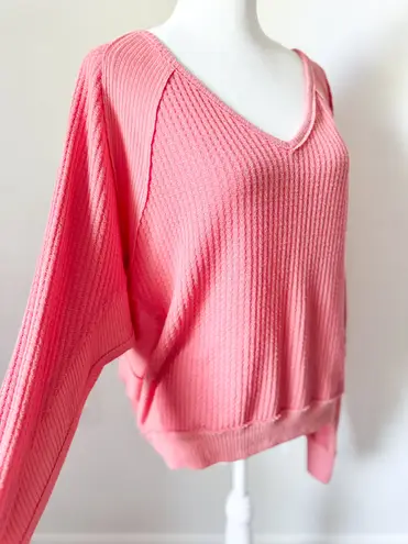 Free People We The Free Pink Waffle Knit 