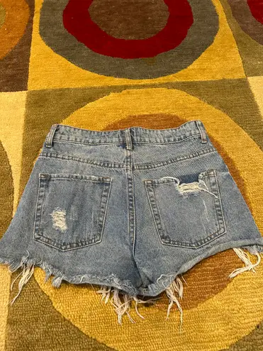 Adika Cheeky Denim Jean Shorts Distressed High Waisted Size Small Runs Small