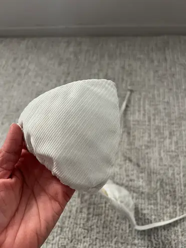 Amir Slama ribbed white triangle bikini top P/S