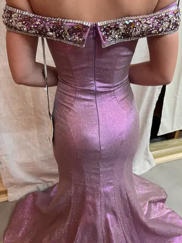 Mac Duggal NWT  Purple Prom Pageant Off The Shoulder Gown