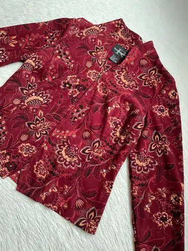 Requirements Vintage artsy floral lightweight zip jacket