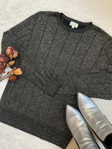 Metallic long sleeve pullover sweatshirt Gray Size M