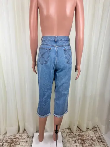 Newport News Vintage Jeanology High Rise Cropped Capri Frayed Hem Denim Jeans 10