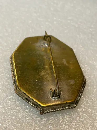 Antique Flower Mosaic Italy Brooch