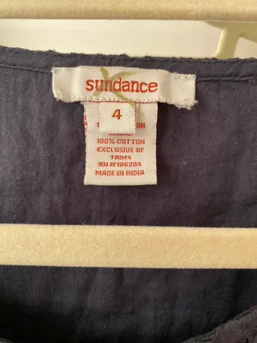 Sundance Black eyelet crochet trim dress size S