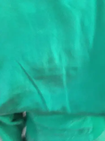 Vintage 80s Kelly Green Gingerfield Silk Two Piece Outfit Turtleneck Skirt S