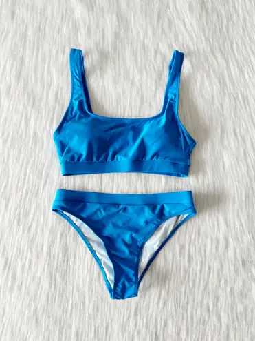 Amazon NWOT Blue High Cut Bikini Set