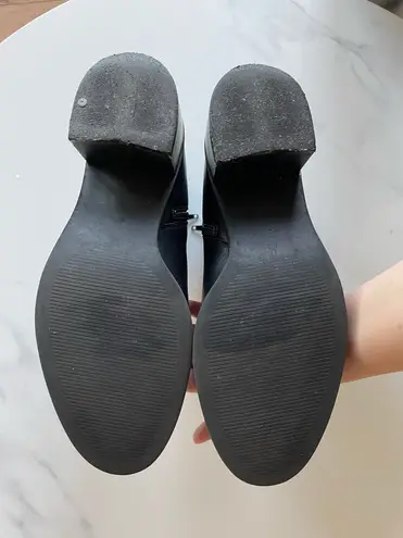 LOFT  Women Heel Ankle Boots Black Size 10M Faux Leather Zip