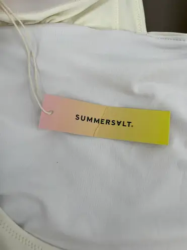 Summersalt NEW The Plunge White One Piece Swimsuit Twist Strap Beach Fit Size 14