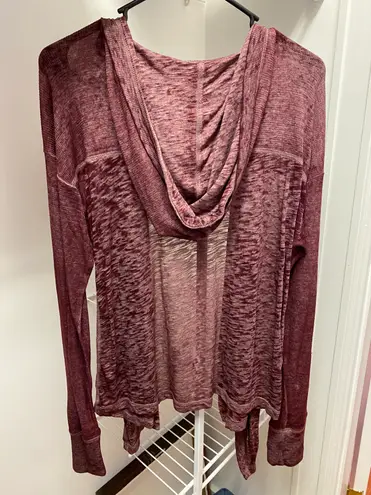 American Eagle Outfitters Purple Hooded Cardigan Sweater