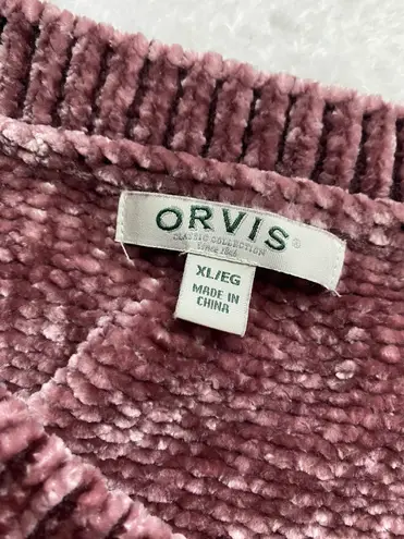 Orvis Women's XL Classic Collection Chenille Sweater Mauve Super Soft