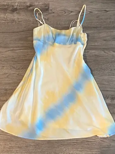 ZARA Tie Dye Satin Effect Mini Dress