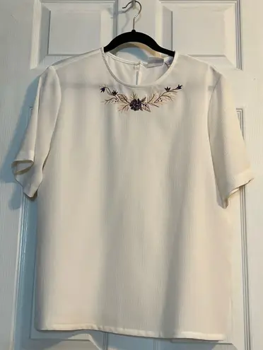 Vintage Koret Navy/Gold/Brown Embroidered Details White Size 12