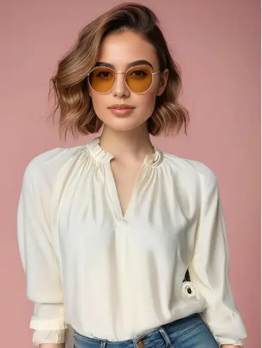 Spartina 449 NWT Women's Ivory Ruffle Neck Long Sleeve Blouse Size Small Casual