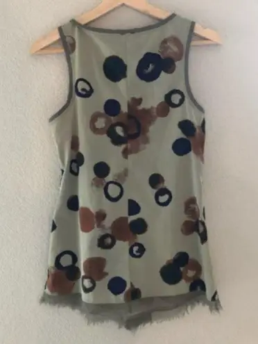 Simply Vera, Vera Wang Simply Vera Vera Wang Blue Twist Front Dotted Sleeveless Tank Top S