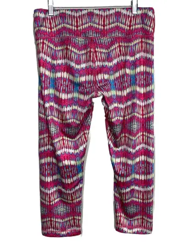 SOULMATES by One essence Women’s Capri Leggings Size L Red Multicolor Tie Dye St Size L