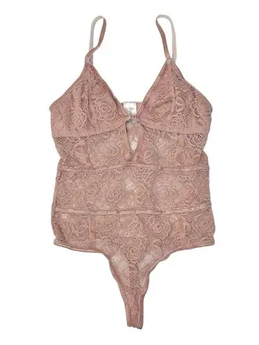 DYNAMIC Pink Lace Bodysuit Shear Cut Out Playsuit Boudoir Lingerie One Size Size undefined