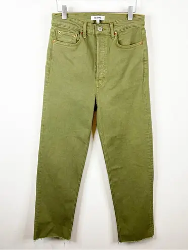 RE/DONE NWT 70s Ultra High Rise Stove Pipe Straight Leg Jeans 27 Washed Sage