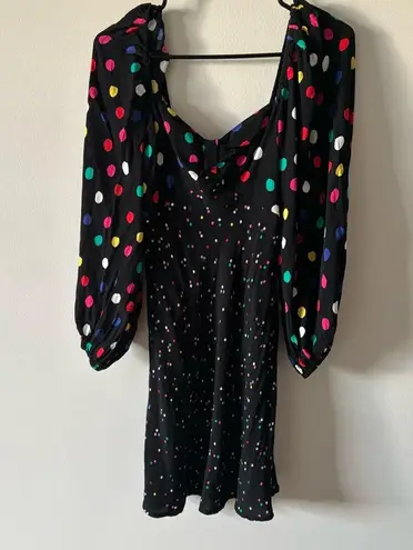 Target Rixo x  Mini Polka Dot Swing Dress In Black Multi