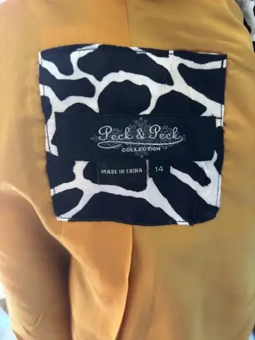 Peck & Peck Collection 14 Black White Zip Abstract Animal Print Bold Statement