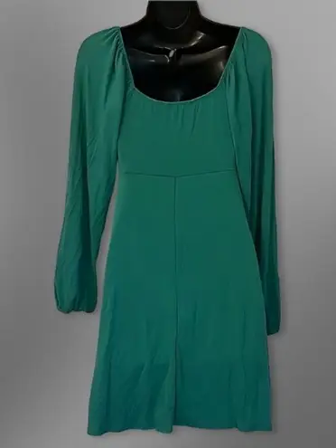 Gaze Flowy Long Sleeves Dress Lightweight Sweetheart Neckline Green Size XS NWT