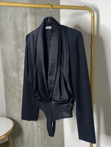 Alexander Wang Blazer Hybrid Bodysuit in Black