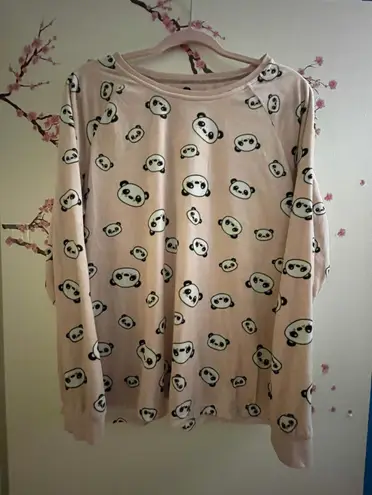 Panda Pajama Pullover Pink Size L