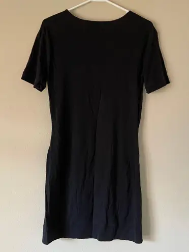 Route 66 Black Short Sleeve Knee Length Dress Y2K Retro Summer Preppy