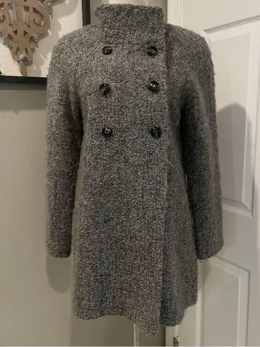 DKNY  Double Breasted Boucle Wool Coat Size 6 Grey  Woman’s Winter Coat