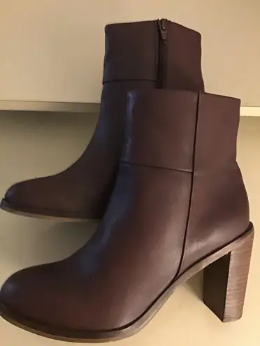 Seychelles women brown leather heel boots US 10