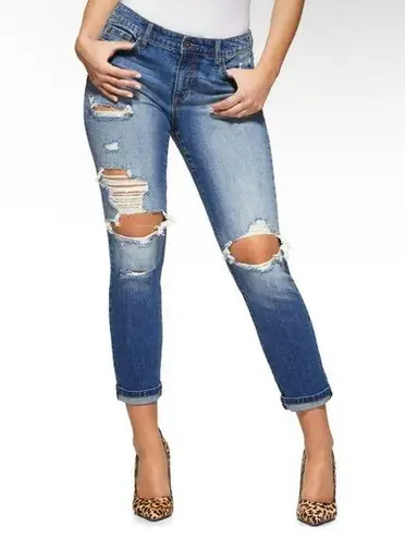 Sofia Vergara Womens Distressed Cropped Bagi Boyfriend Jeans Size 0 New