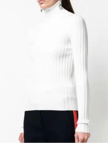 Veronica Beard Nellie pullover ribbed turtleneck in off-white NEW