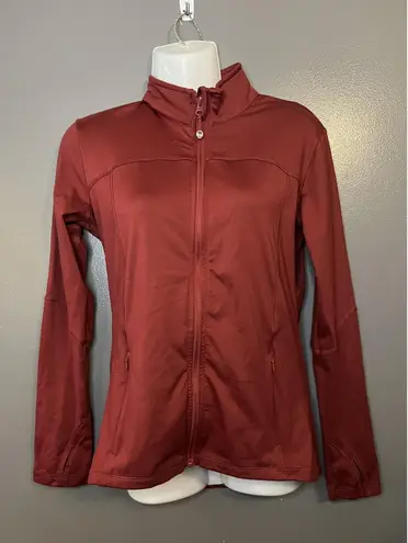 Queenieke Jacket Womens Small Red Full Zip Athletic Running Thumbholes Yoga