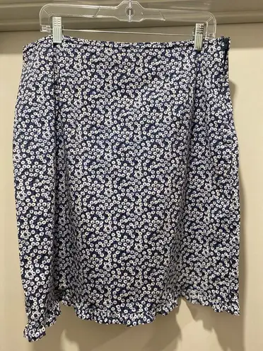 Studio Blue VTG Vintage Floral Print Casual Above Knee Skirt With Ruffle At Hem