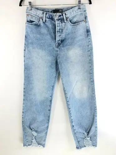 BBJ Los Angeles Womens Jeans Button Fly High Rise Acid Wash 7/28 Blue Size undefined