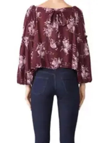 Cinq à Sept Cinq a Sept Amelie Floral Burgundy Blouse Top