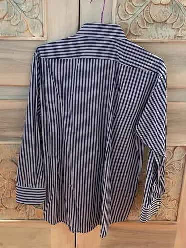 Hugo Boss Blue Striped Button Down Longsleeve