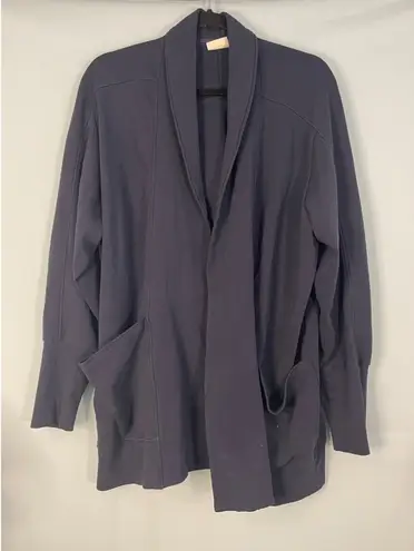 Pact Organic Cotton Shawl Collar Cardigan Navy Blue Relaxed Fit XL